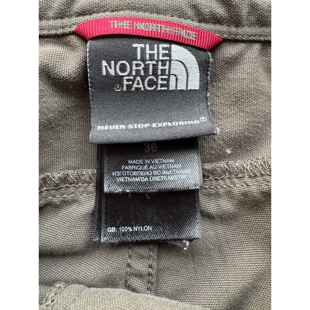 The North Face Mens 36 Nylon Hiking Cargo Pants Tan Brown Outdoor Trail Utility